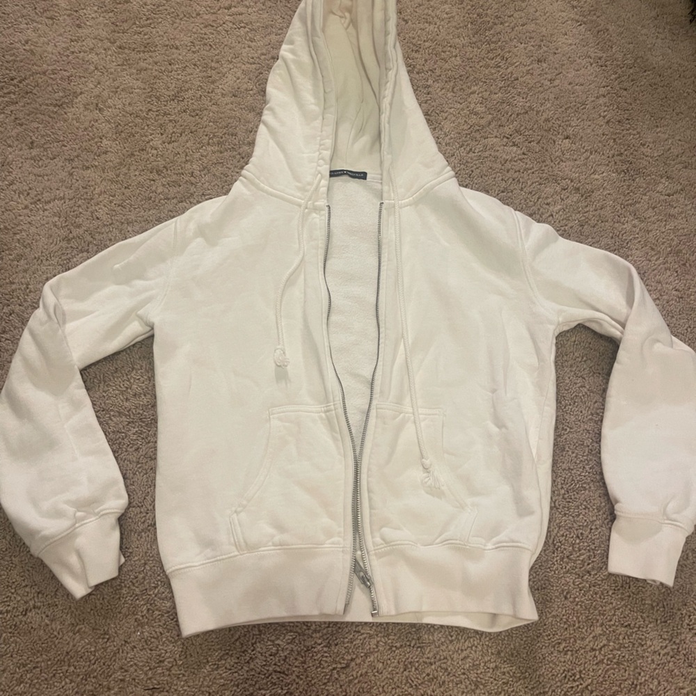 Brandy Melville White Zip up hoodie